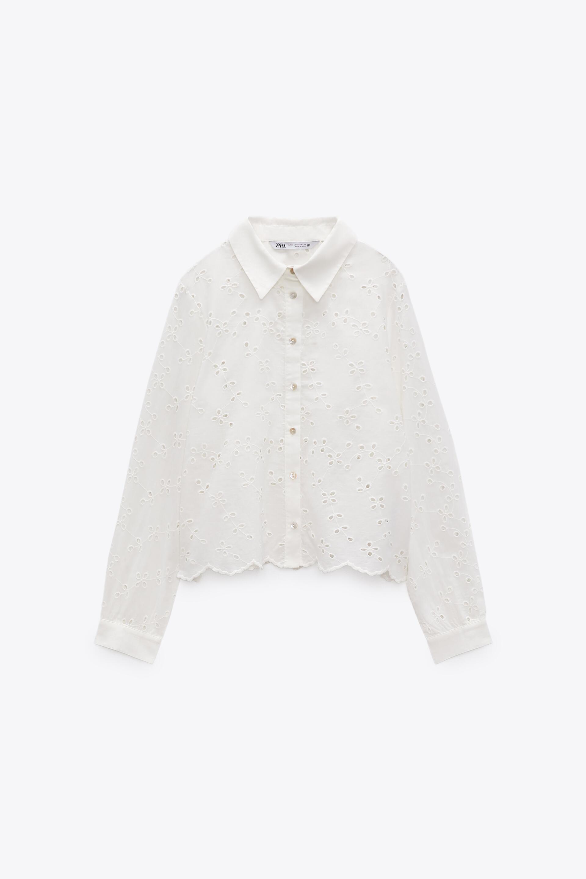HEMD MIT LOCHSTICKEREI - Weiß | ZARA Österreich / Austria