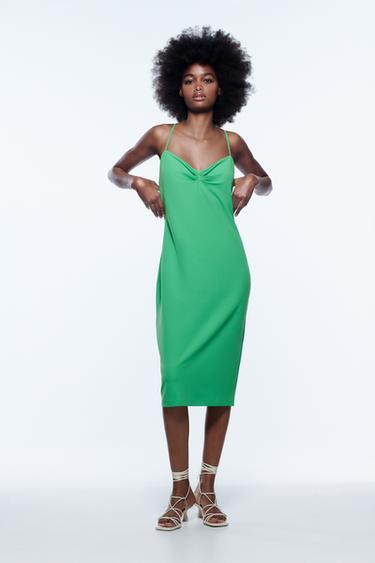 グリーンワンピース ワンピース ジャンプスーツ Woman Zara 日本 グリーンワンピース ワンピース ジャンプスーツ Woman Zara 日本