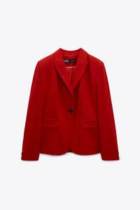 zara red blazer