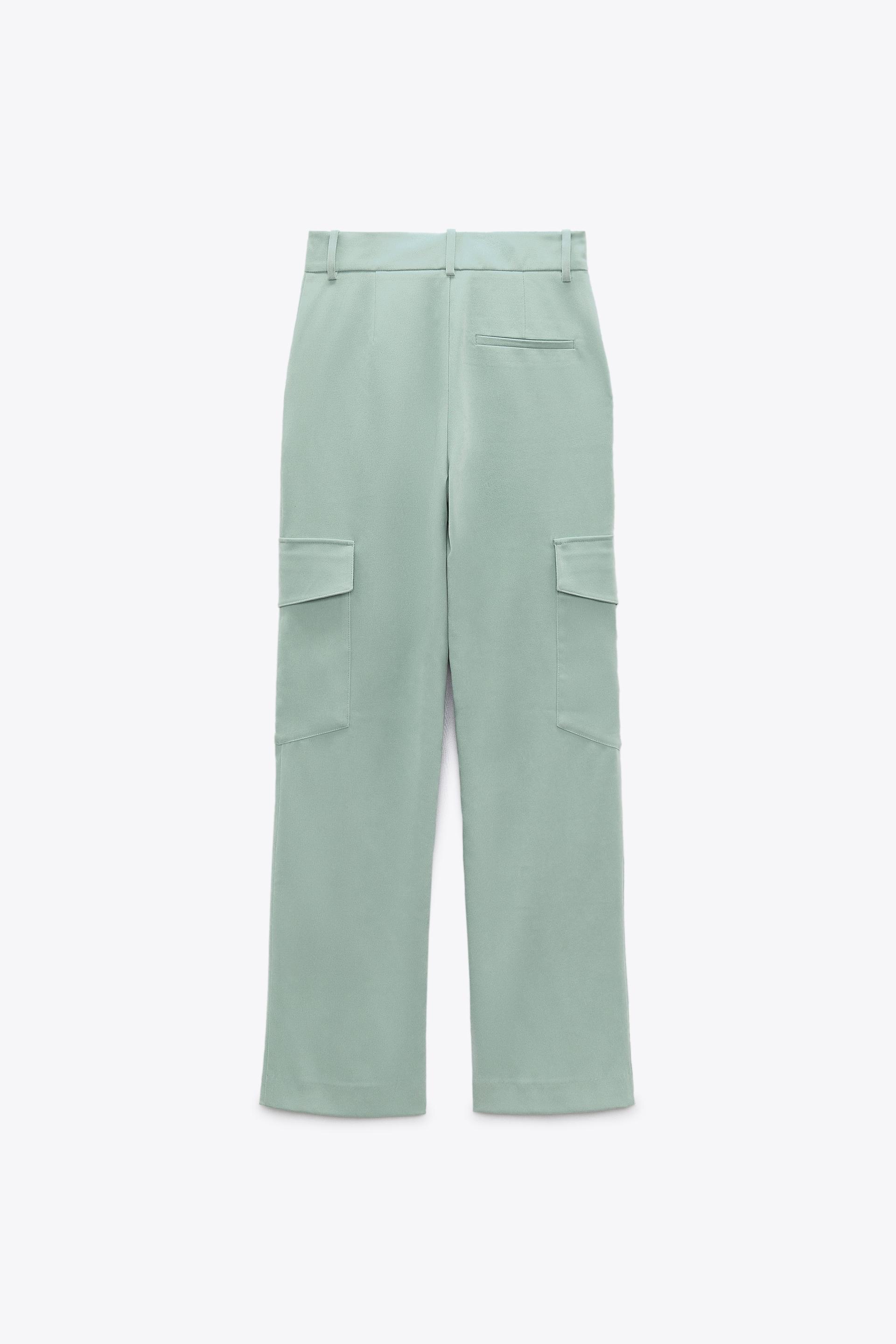 SOFT CARGO TROUSERS - Light green 