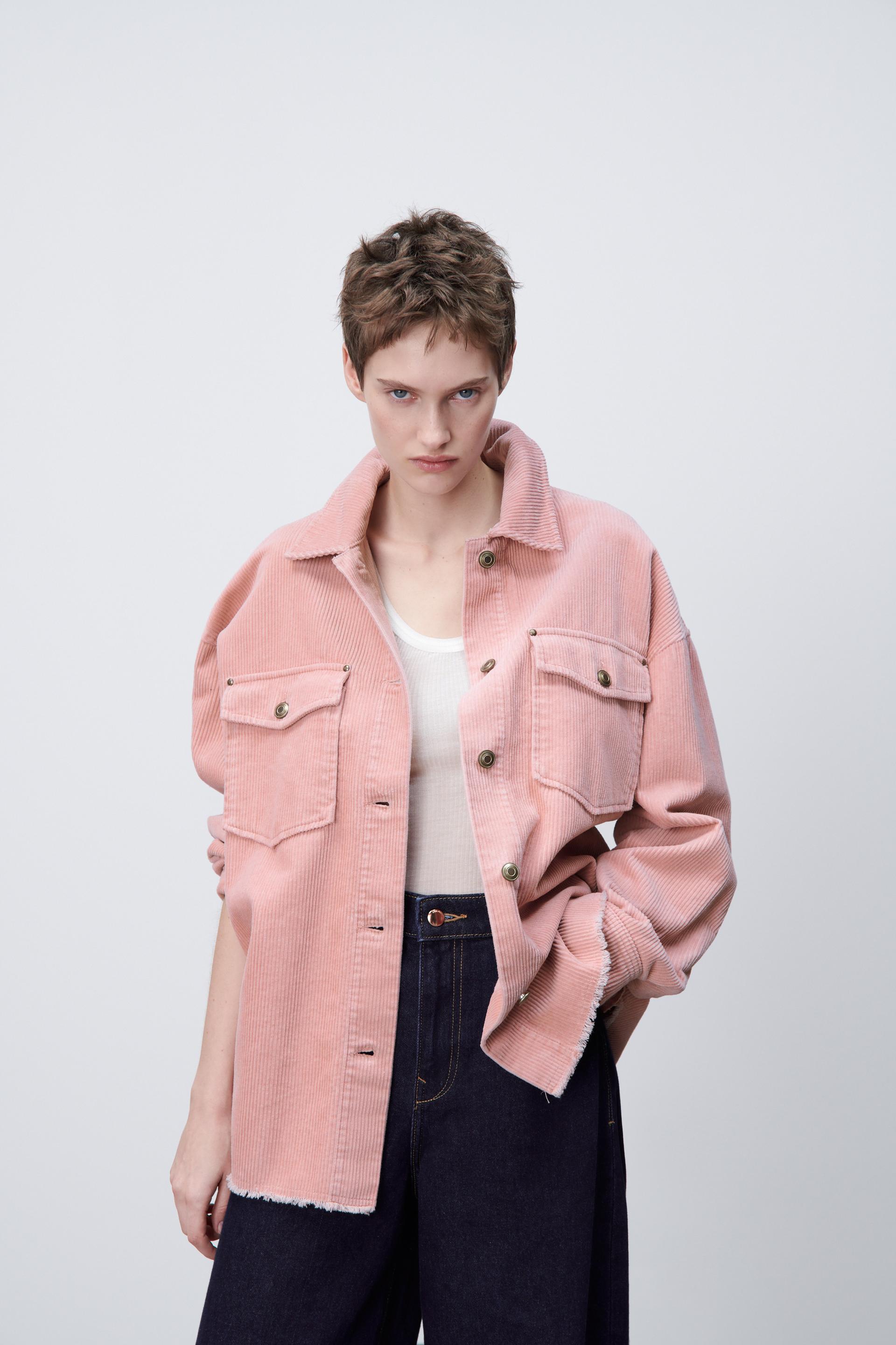 フリンジヘム ポケットx2 コーデュロイ シャツジャケット オリーブグリーン Zara Japan 日本 フリンジヘム ポケットx2 コーデュロイ シャツジャケット オリーブグリーン Zara Japan 日本