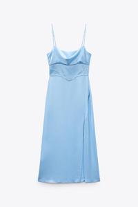 VESTIDO LENCERO TIRANTE JOYA - Azul noche | ZARA España