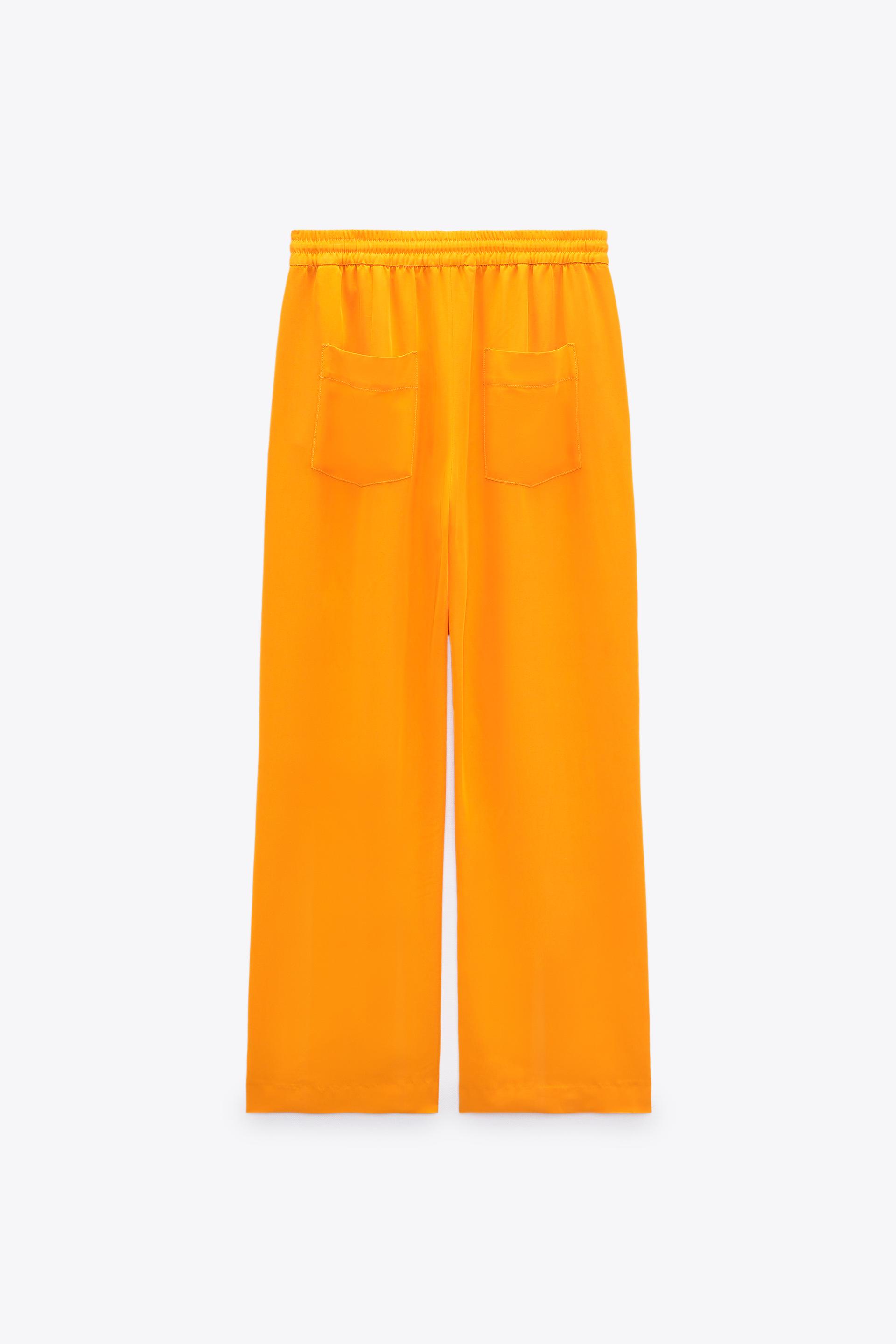 PANTALÓN PIJAMERO RECTO - Mandarina | ZARA España