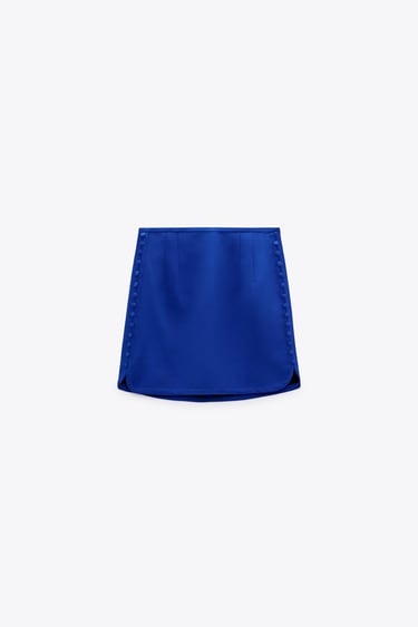 SATIN-FINISH SKIRT WITH BUTTONS