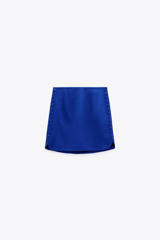 FALDA SATINADA BOTONES - Naranja | ZARA España