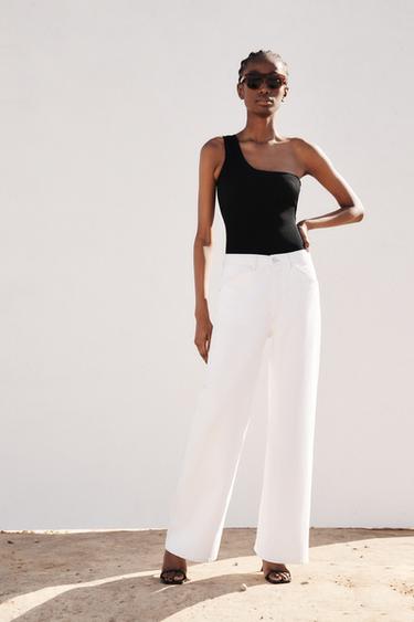 ASYMMETRIC KNIT BODYSUIT - Black | ZARA 