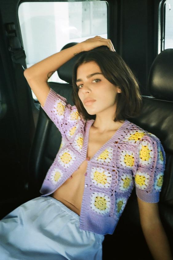 Imagem 0 de CASACO DE MALHA DE CROCHET da Zara