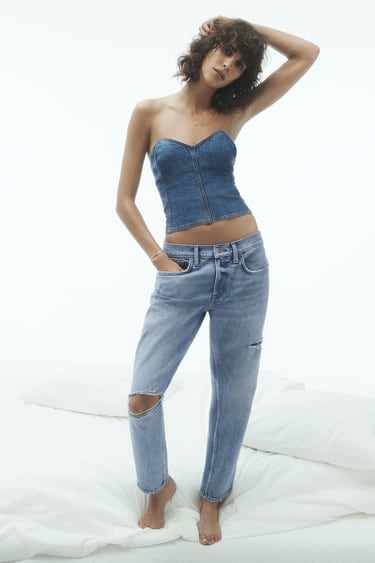 ZW THE DISTRESSED CIGARETTE RELAXED-FIT JEANS