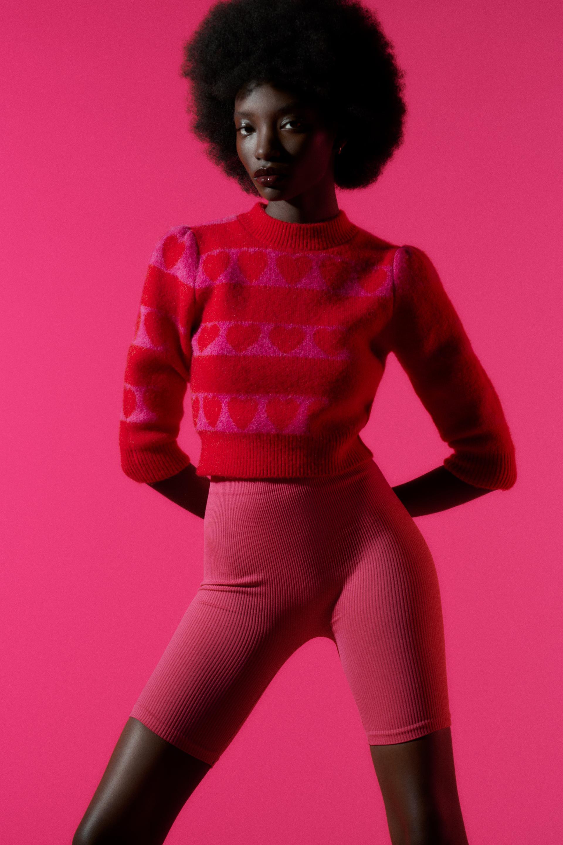 Knit heart sweater zara Outlet