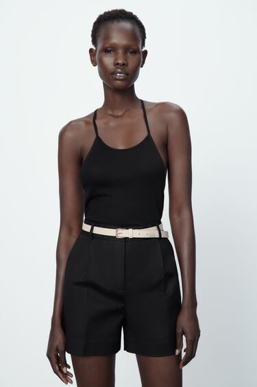 Image 0 of DARTED BERMUDA SHORTS WITH BELT from Zara