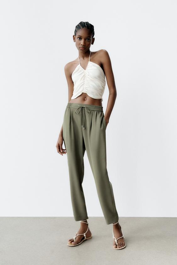 PANTALÓN PIJAMERO - Khaki | ZARA España
