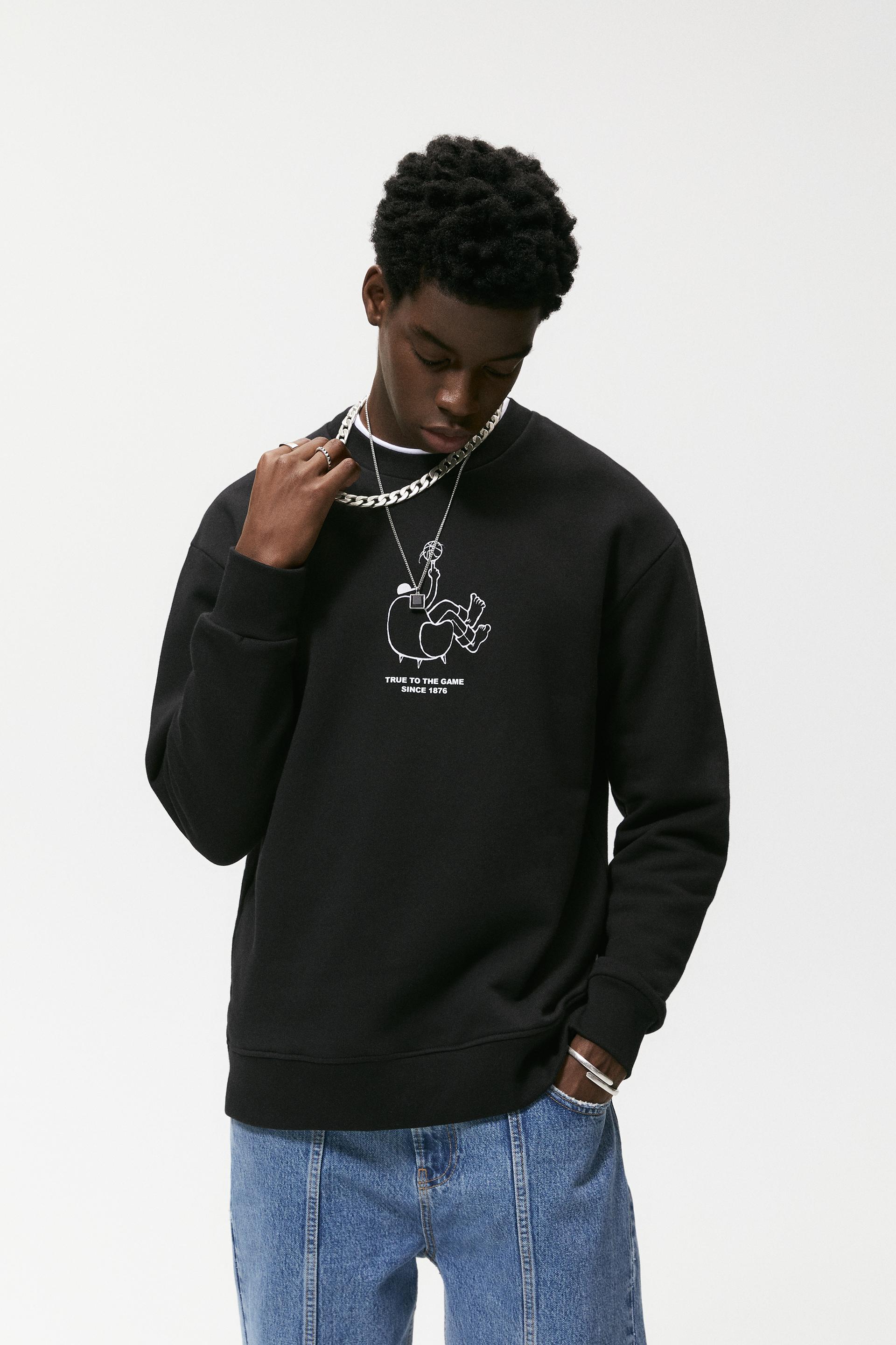 SUDADERA ESTAMPADO SPALDING ® - Negro | ZARA España
