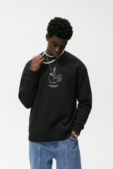 Slogan sweatshirt zara Clearance