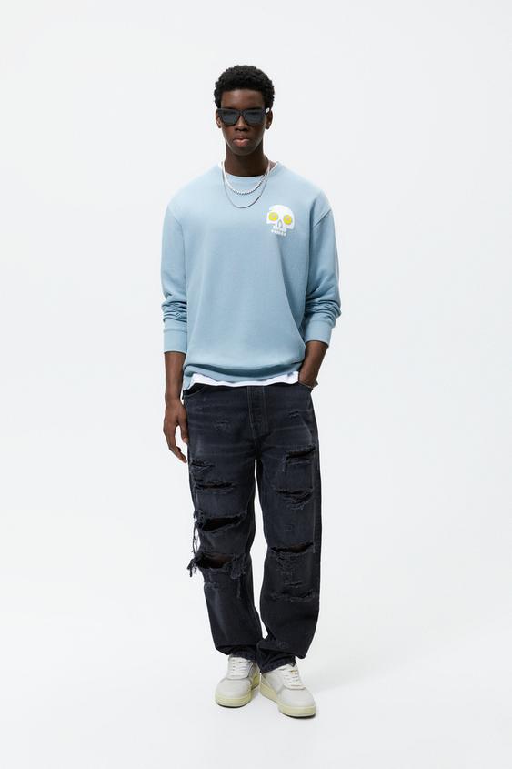 SUDADERA ESTAMPADO CALAVERA - Azulado | ZARA España
