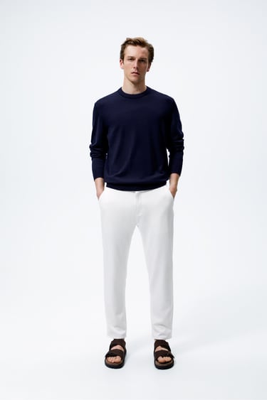 TEXTURED STRETCH PANTS