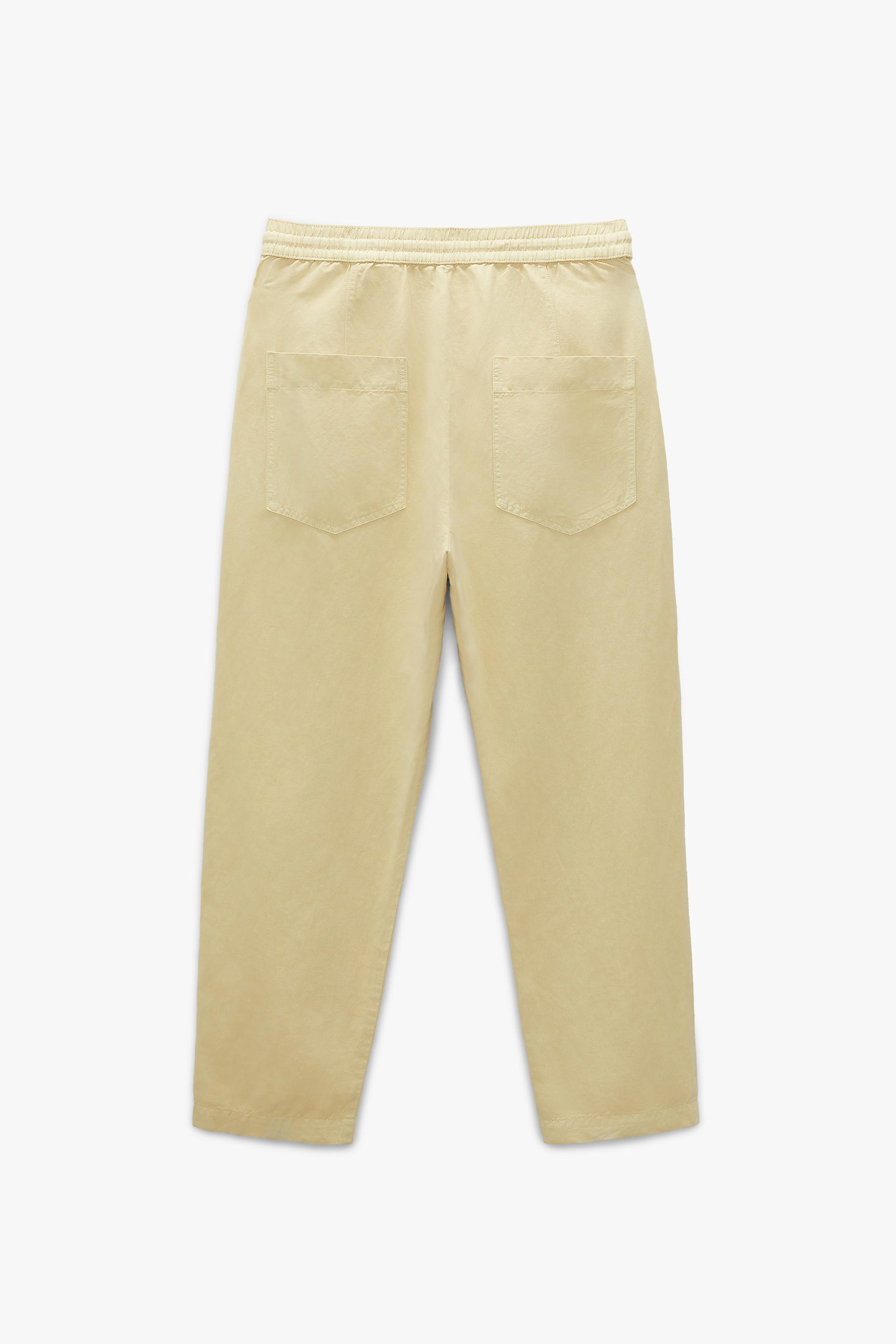 PANTALÓN ALGODÓN - LINO - Blanco roto | ZARA España