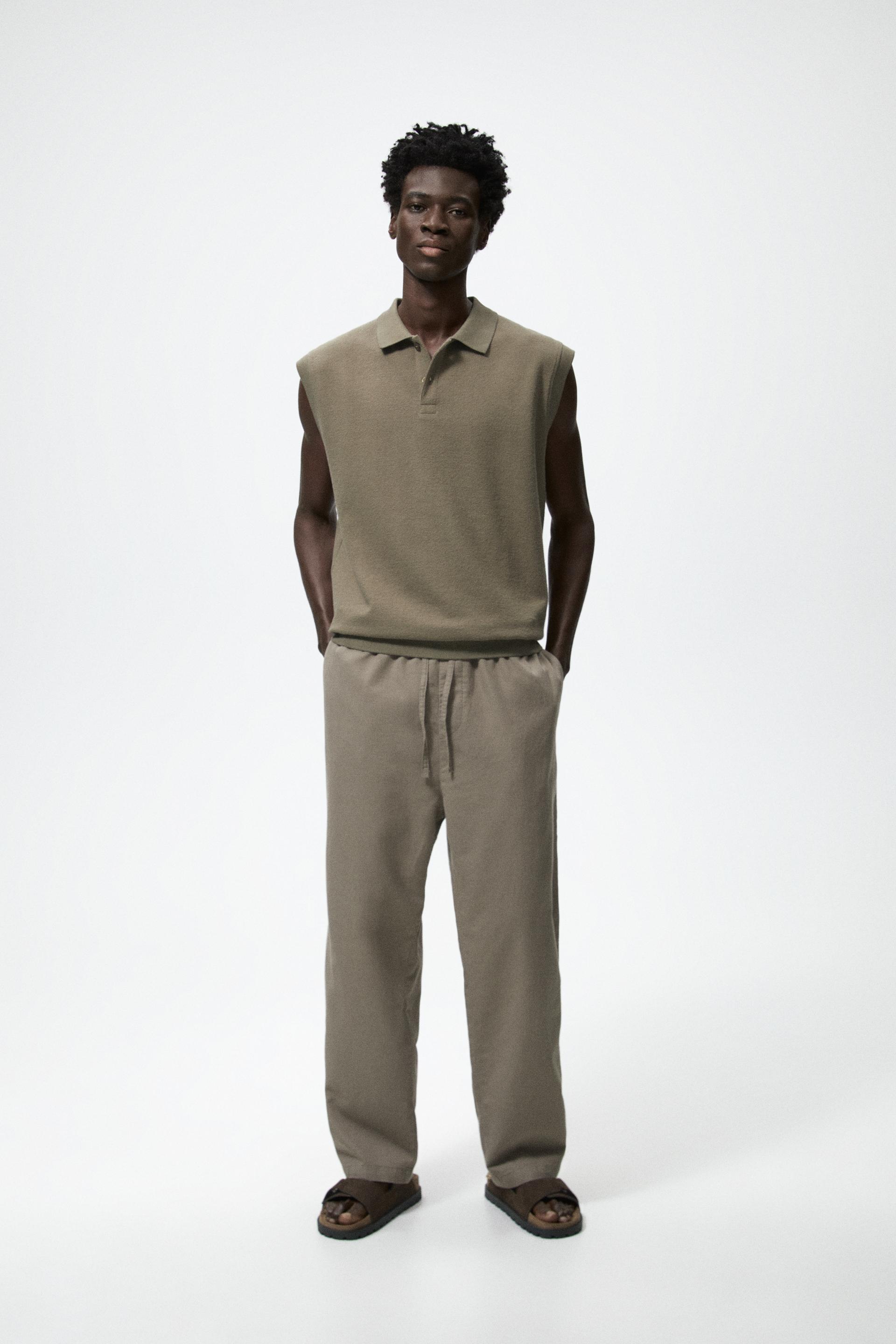 COTTON - LINEN PANTS - Oyster White 