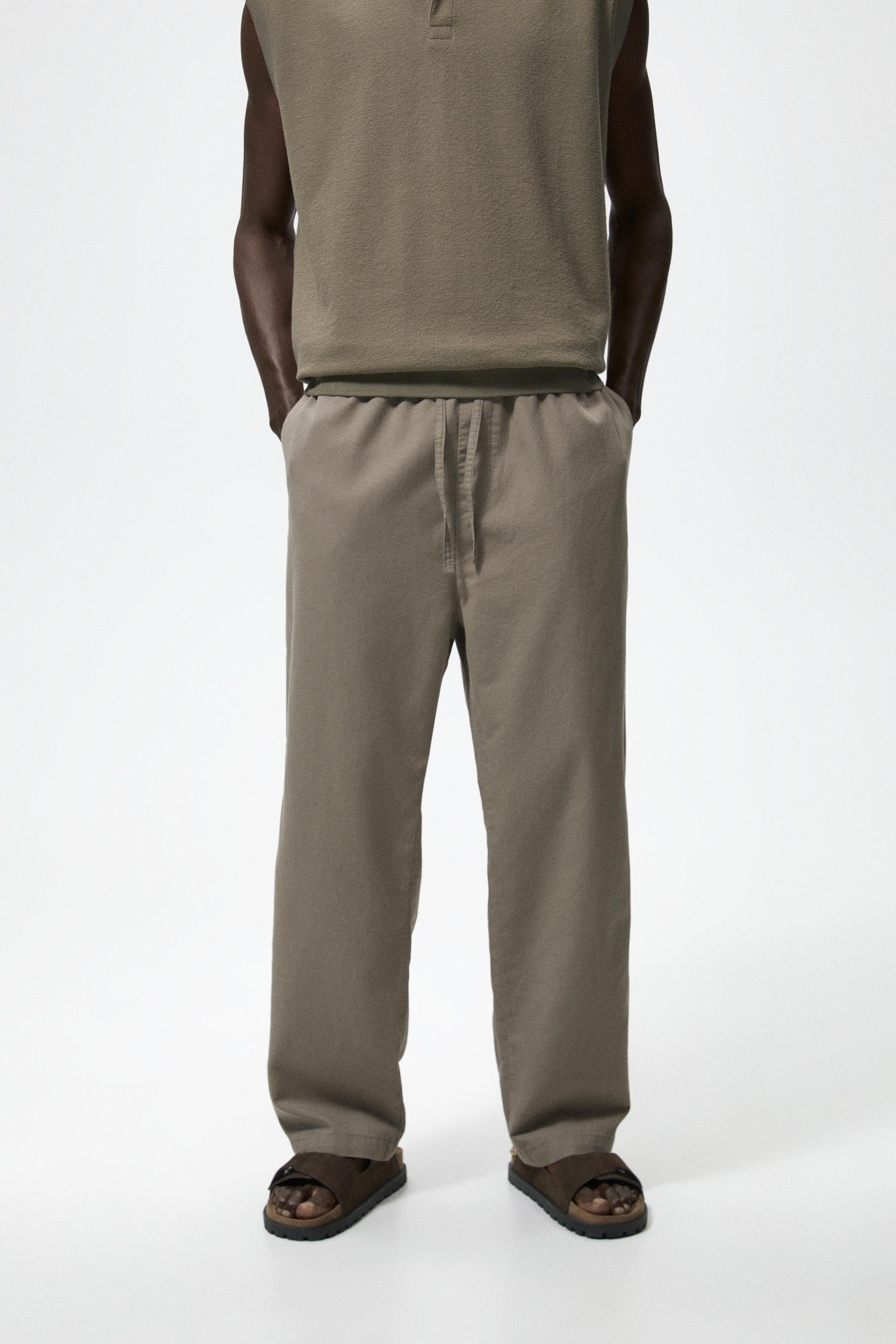 PANTALONI DI COTONE E LINO - Bianco sporco | ZARA Italia / Italy