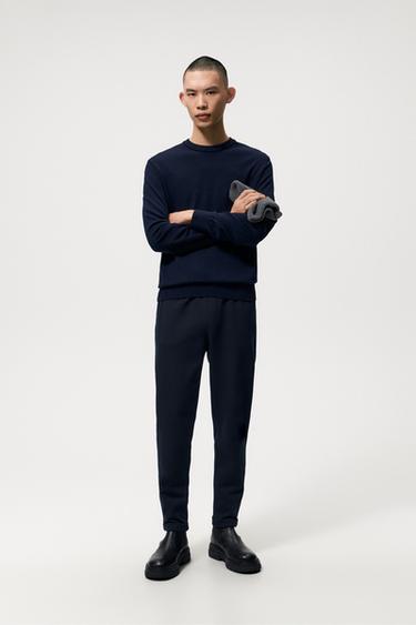 EASY CARE JOGGER WAIST TROUSERS - Navy blue by Zara - Image 0
