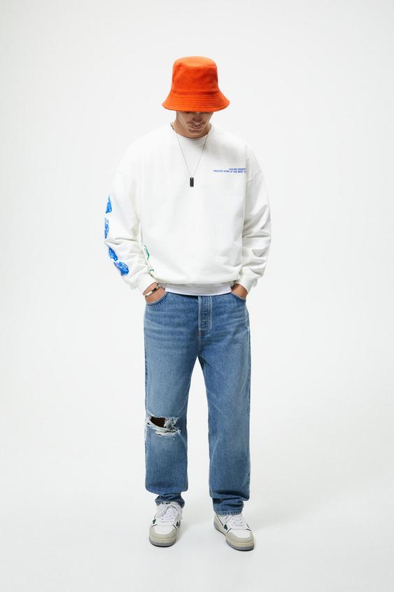 SUDADERA OVERSIZE ESTAMPADO - Blanco roto | ZARA España