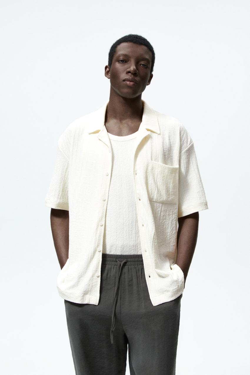 CAMISA ESTRUCTURA RUSTICA Blanco roto ZARA Espana