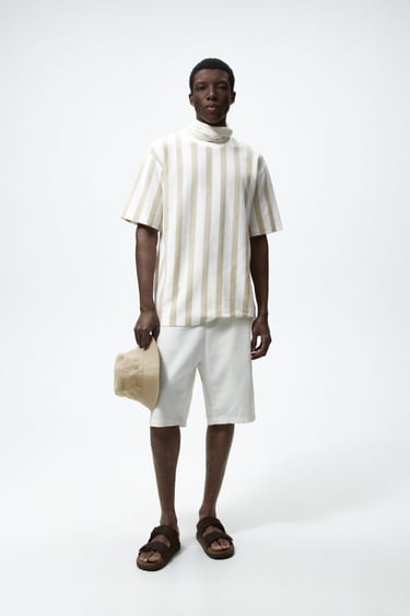 Image 0 of STRIPED TEXTURE T-SHIRT from Zara