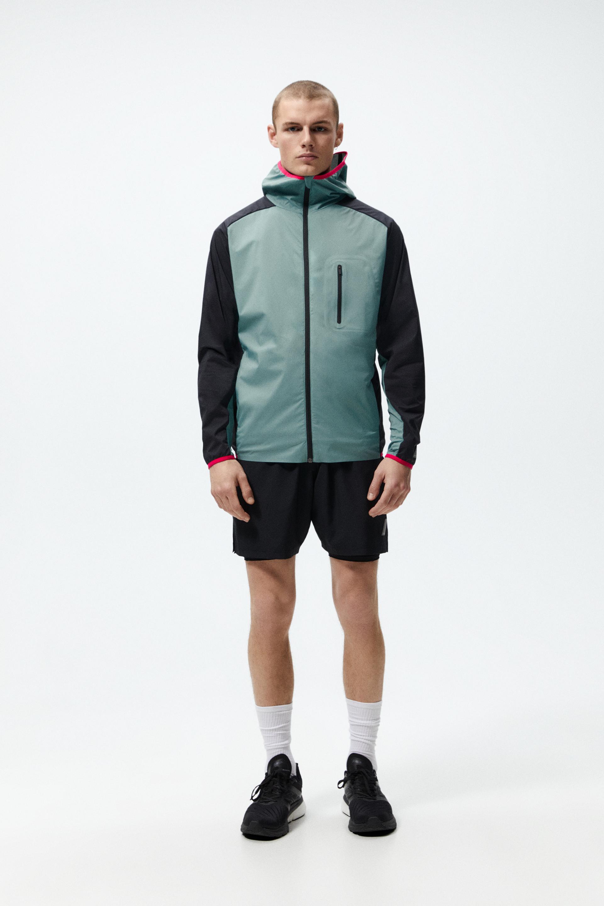 CHAQUETA CORTAVIENTOS COLOR BLOCK - Verde agua | ZARA España