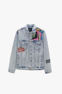 DENIM JACKET WITH CONTRAST EMBROIDERY 
