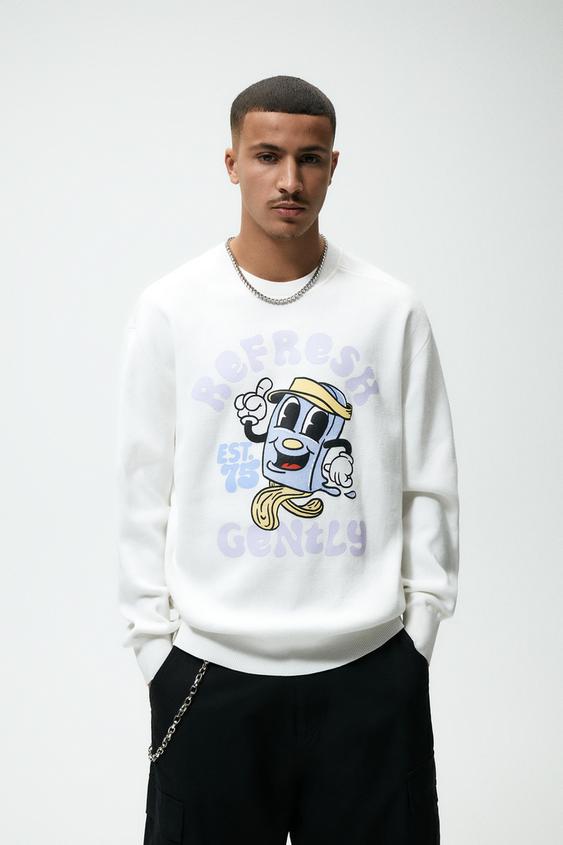 zara printed sweater