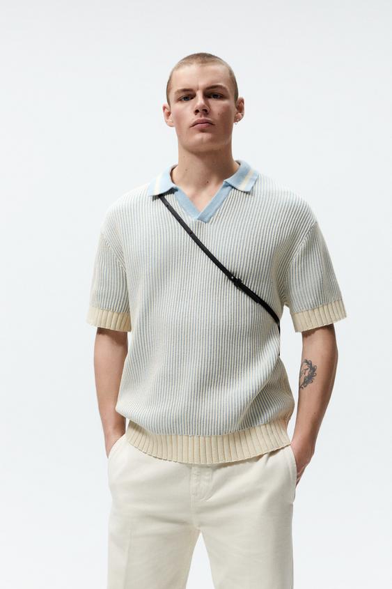 POLO PUNTO COMBINADO - Celeste | ZARA España