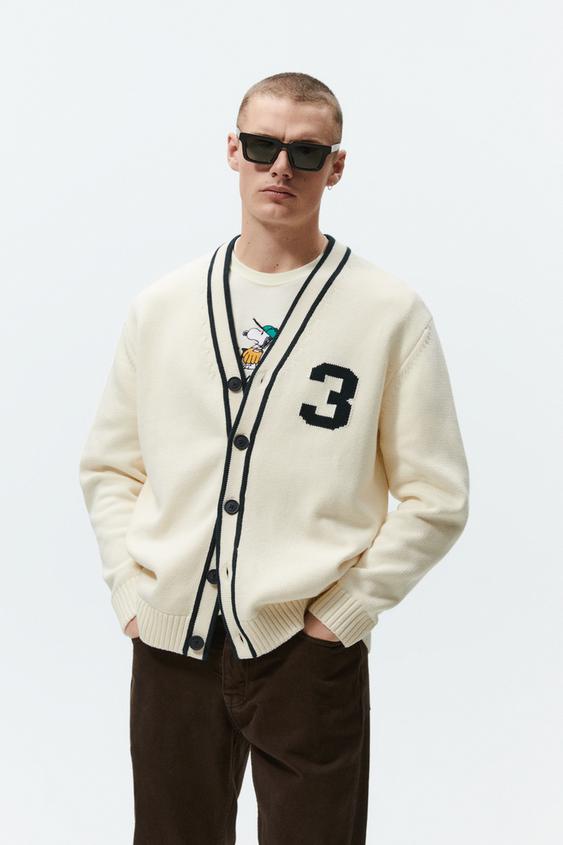 zara long jacquard cardigan