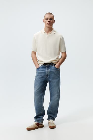 CONTRAST KNIT POLO SHIRT