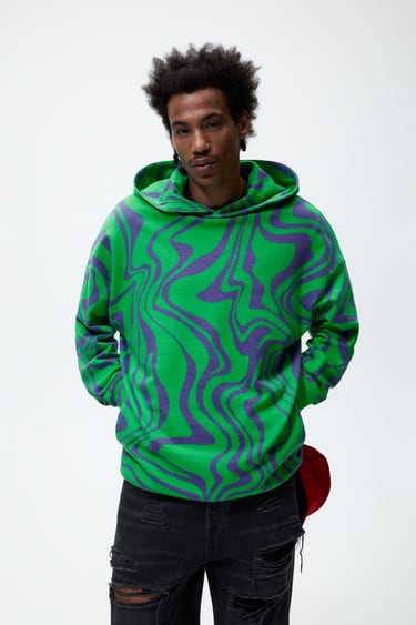 HOODIE WITH ABSTRACT PRINT