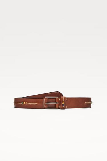 EMBROIDERED LEATHER BELT