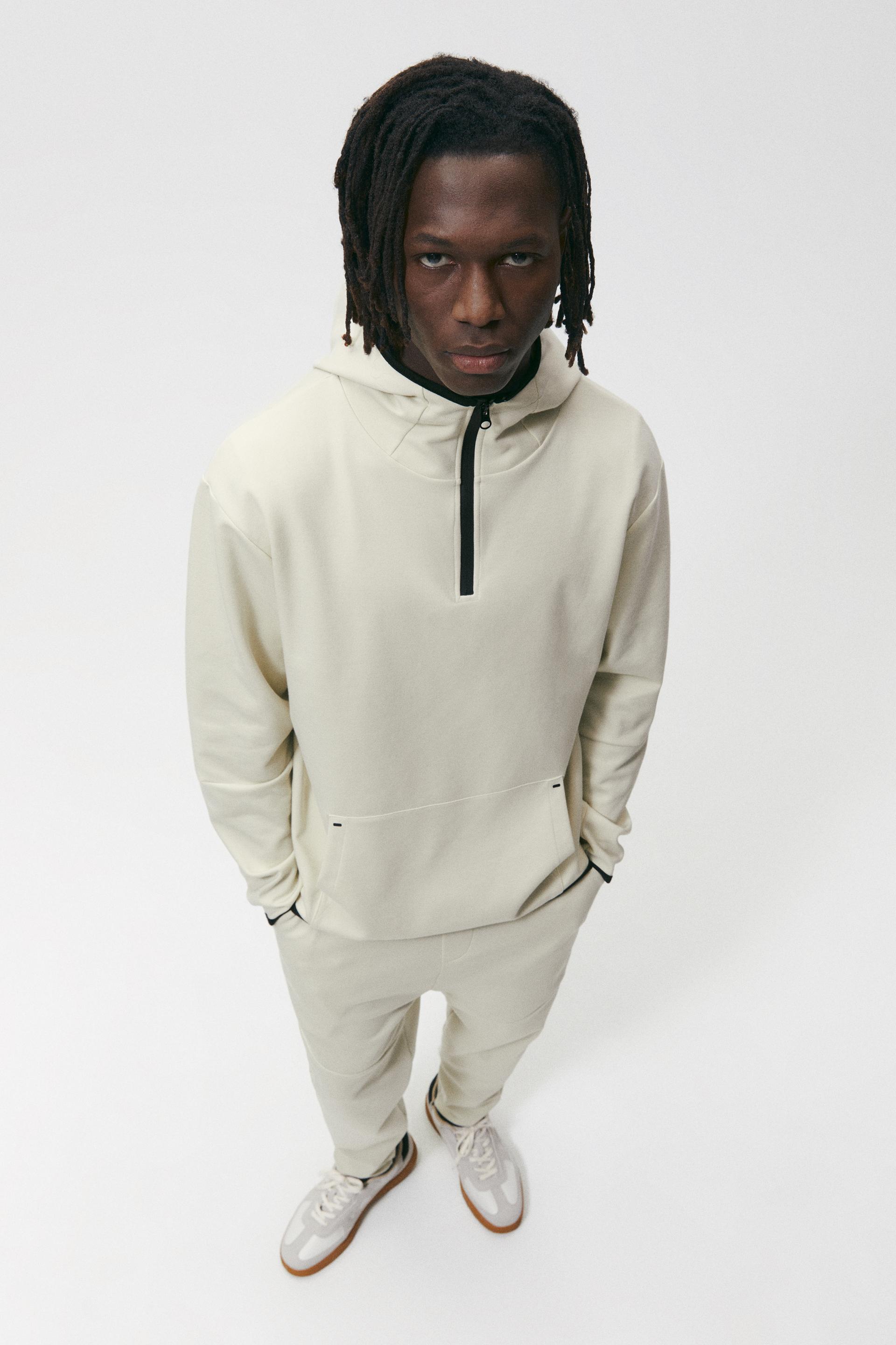 CONTRAST JOGGER PANTS - Gray / Natural 