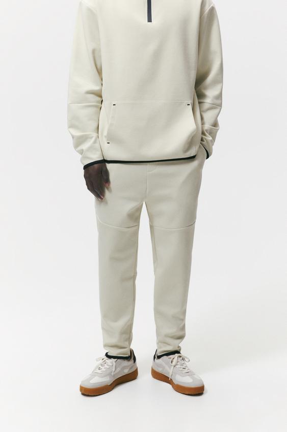 CONTRAST JOGGER PANTS - Gray / Natural | ZARA United States