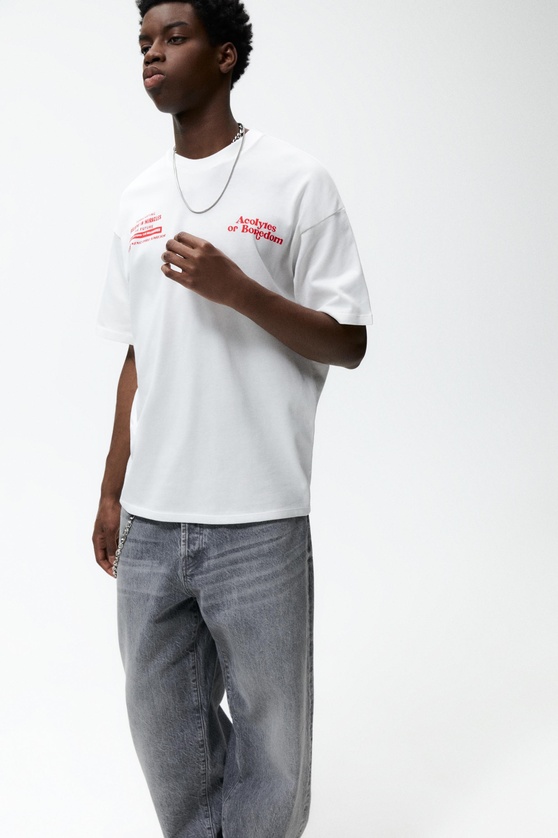 COMBINATION TEXT SHIRT - Green | ZARA 