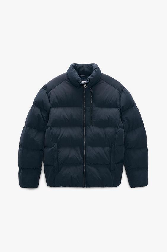 zara blue puffer jacket