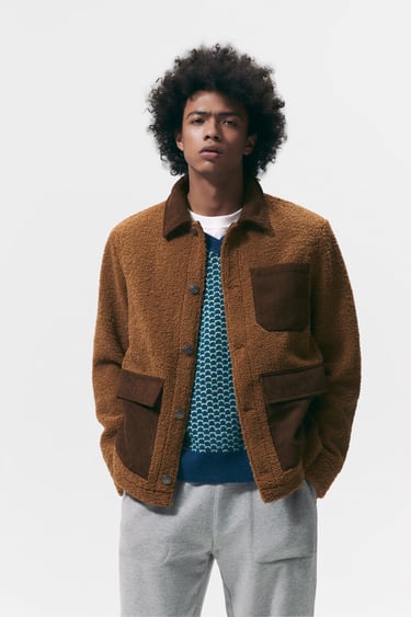 COMBINED FAUX SHEARLING JACKET