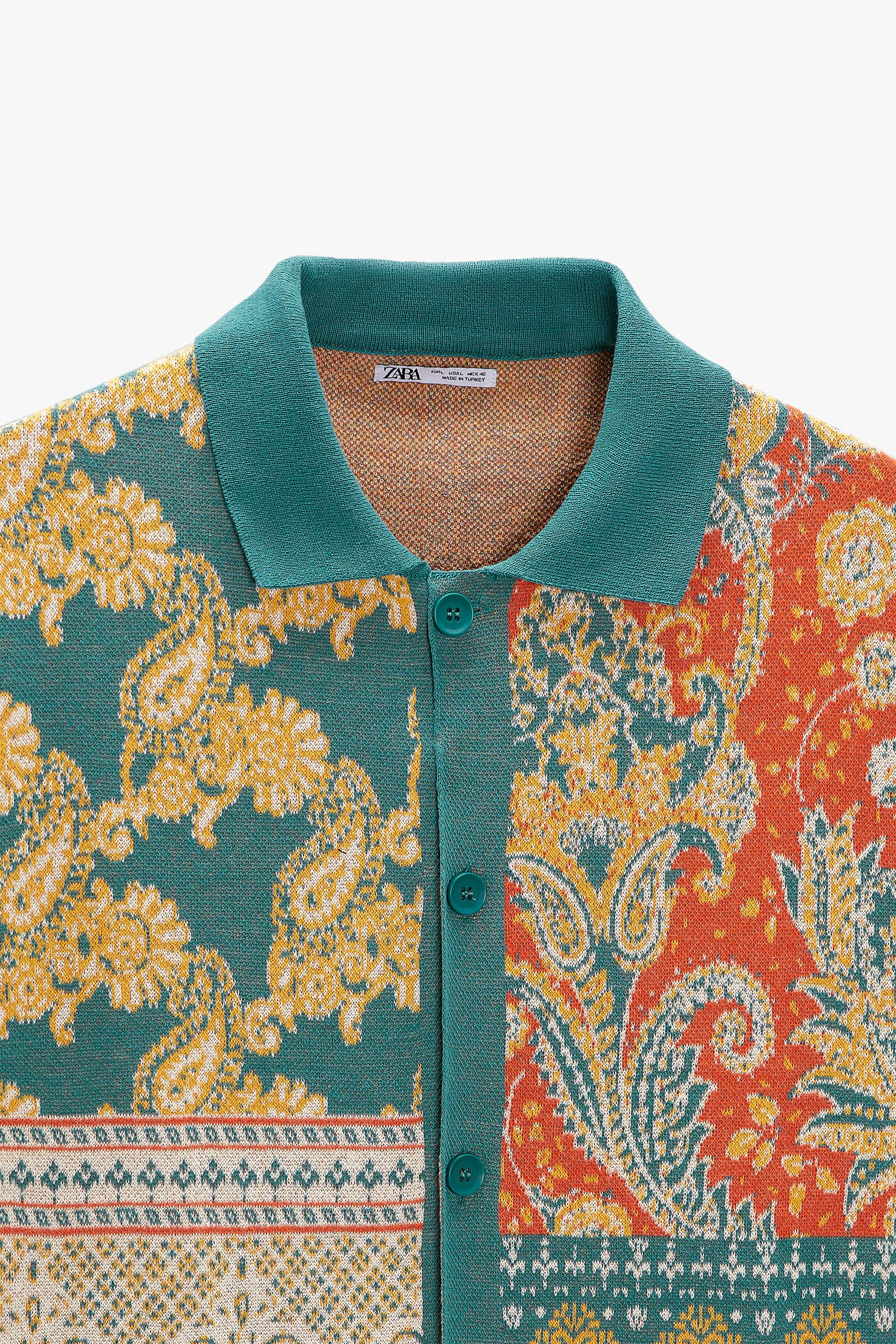 KNIT JACQUARD SHIRT - Sea green | ZARA 