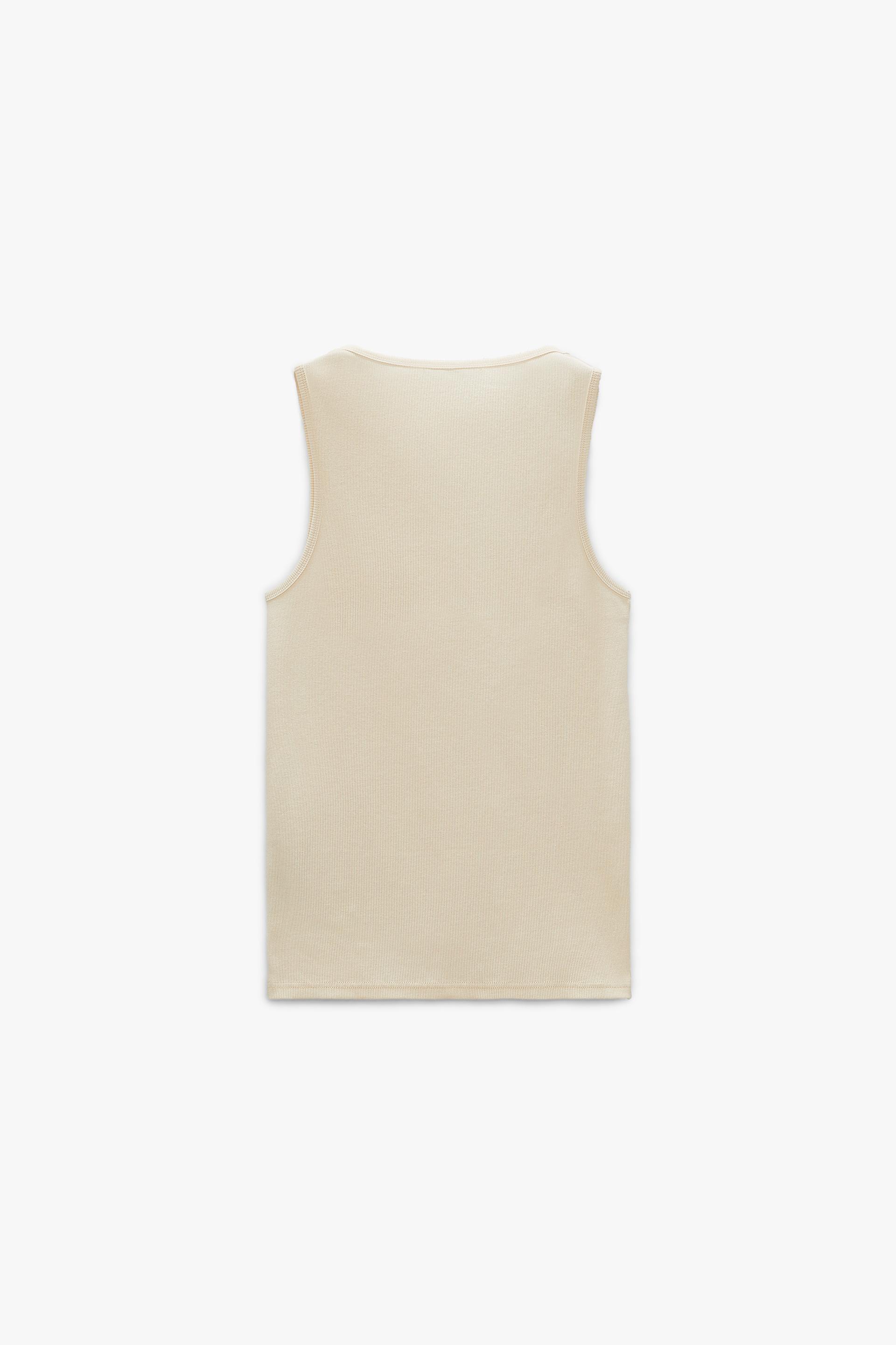 RIBBED TANK TOP - Ecru | ZARA Australia