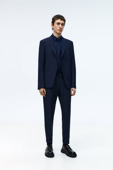 Image 0 of TEXTURED SUIT TROUSERS from Zara