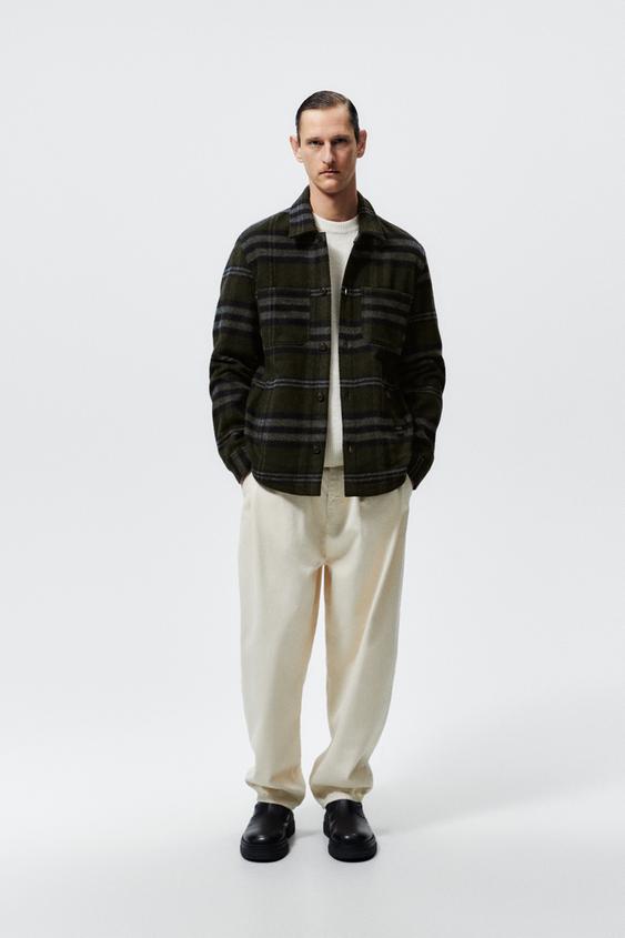 チェック シャツジャケット カーキ Zara Japan 日本 チェック シャツジャケット カーキ Zara Japan 日本