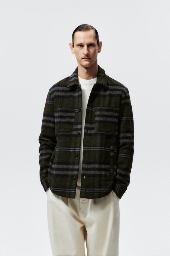 チェック シャツジャケット カーキ Zara Japan 日本 チェック シャツジャケット カーキ Zara Japan 日本