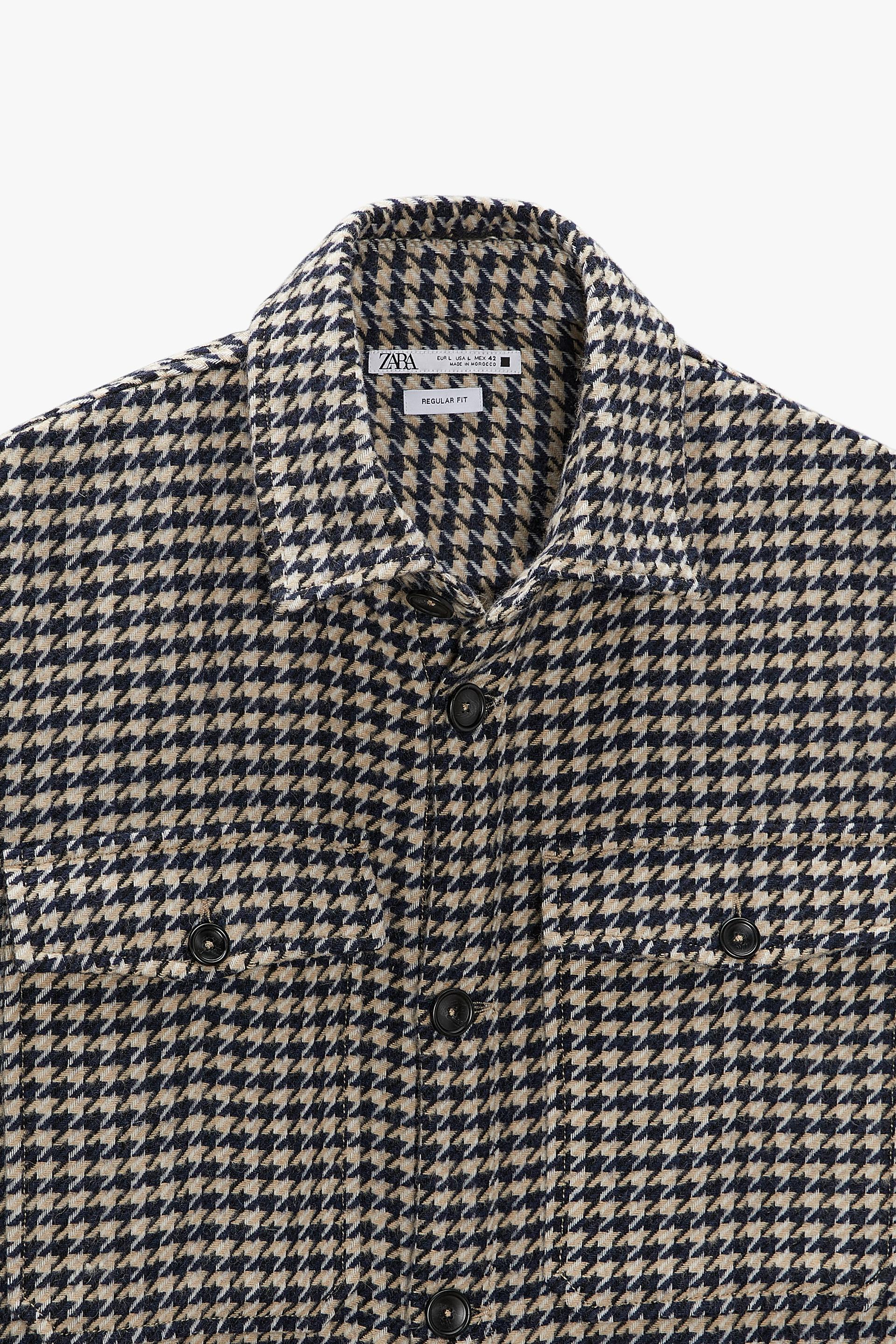 HOUNDSTOOTH OVERSHIRT - camel | ZARA Turkey