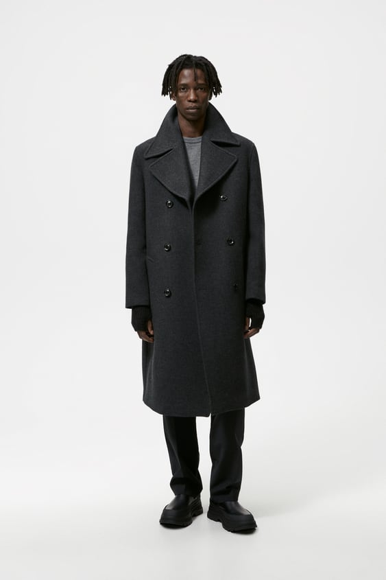 Double Ted Coat Anthracite Gray, Zara Trench Coat Man