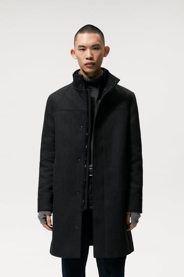Image 0 of COAT WITH MATCHING COLLAR from Zara