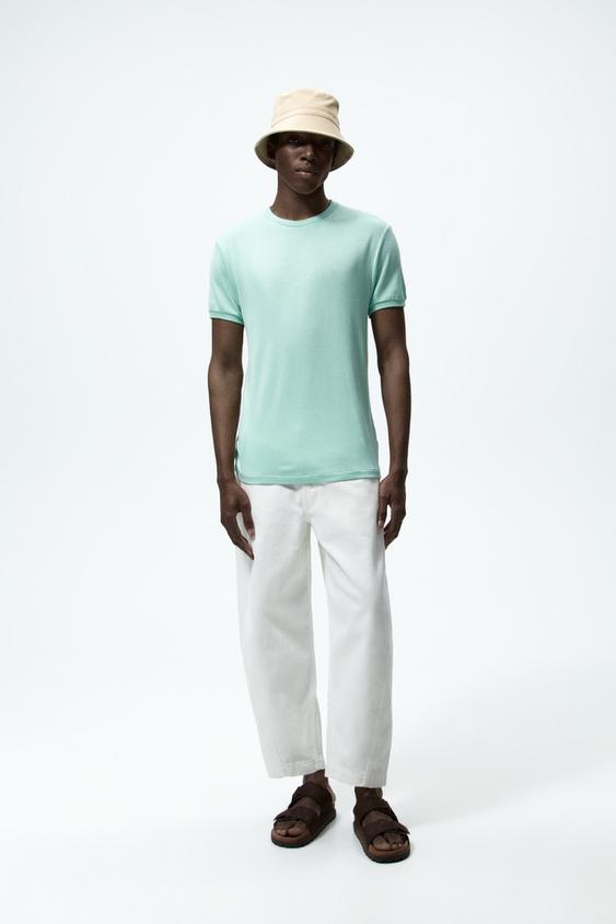 KNIT T-SHIRT - Sea green | ZARA Hungary 