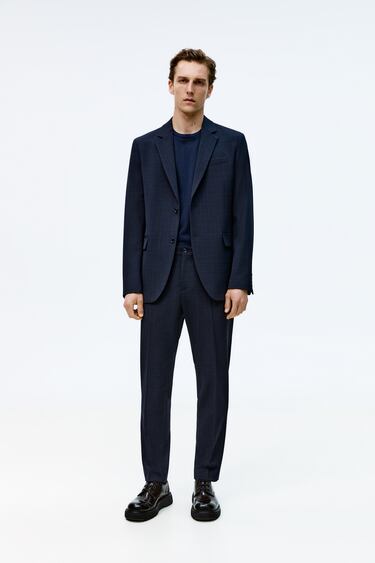 CHECKED STRETCH SUIT JACKET