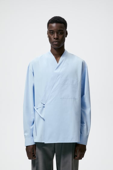 Image 0 of WRAP COTTON SHIRT from Zara